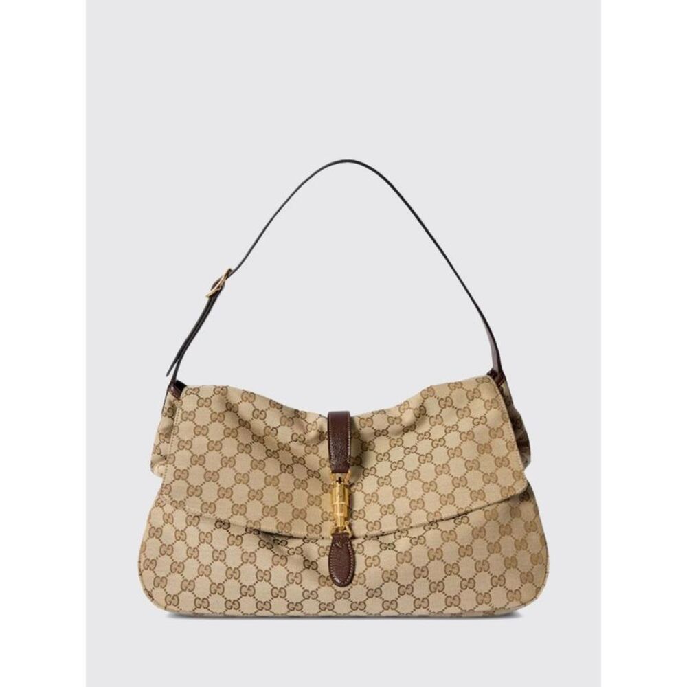 Gucci Men Gucci Large Jackie Shoulder Bag In Gg Supreme Fabric With Snap Closure